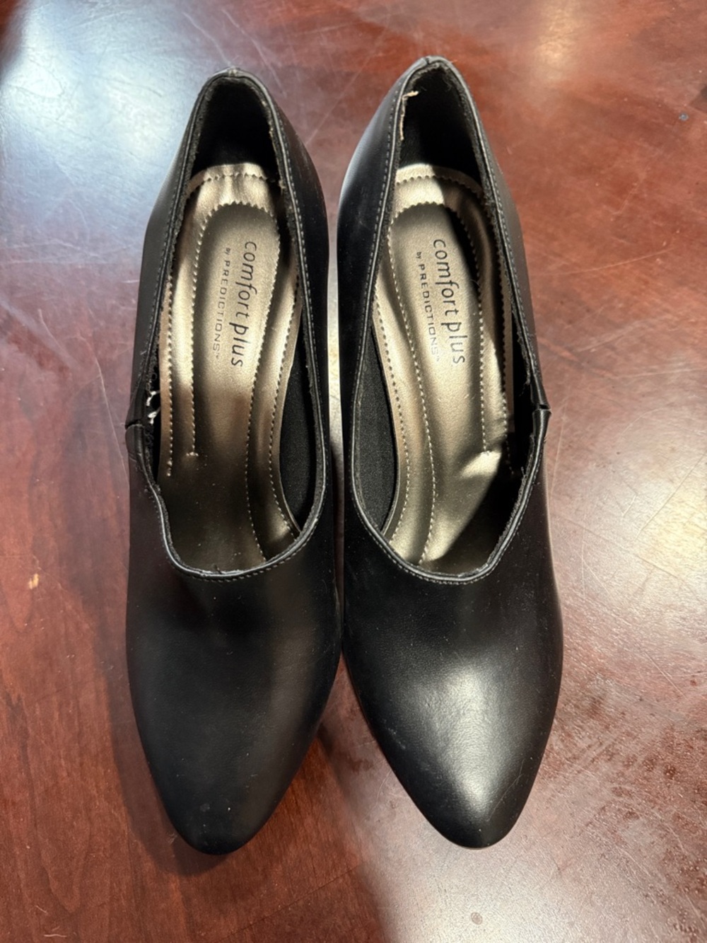 comfort plus by Predictions Black Pointed-Toe Heel Pumps